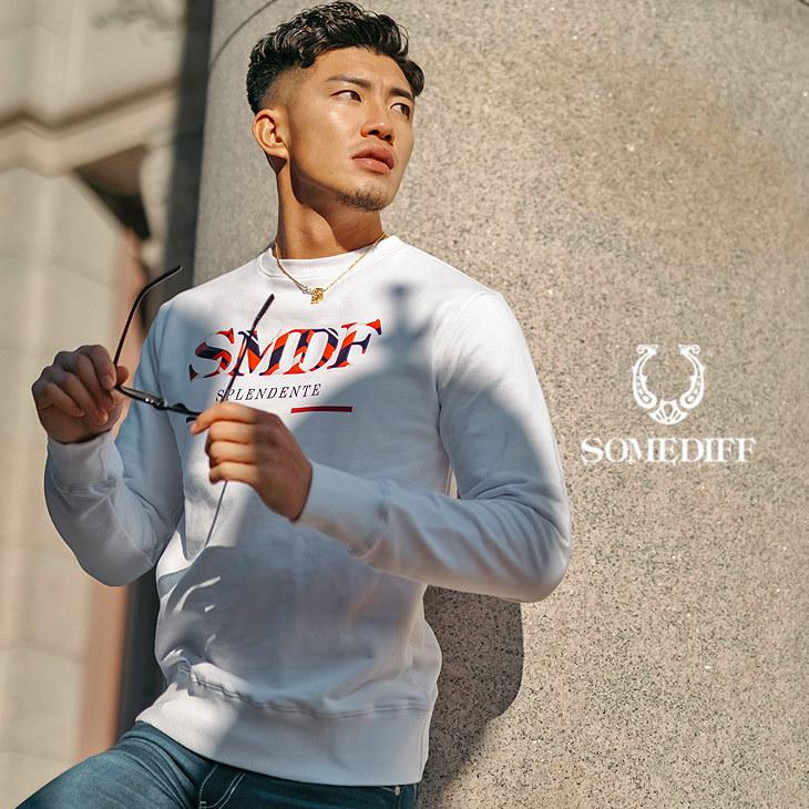 トレーナー メンズ ブランド スウェット スウェットトレーナー プリント トリコロール シンプル 白 ホワイト 黒 ブラック 春 春服 春物 Somediff サムディフ Joker By Evergreen 通販 Paypayモール