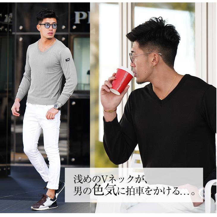 春 ニット メンズ 春ニット Vネック 長袖ニット 薄手 セーター ニットセーター 白 ホワイト 黒 ブラック 春 春服 春物 長袖 ちょいワル Somediff サムディフ Joker By Evergreen 通販 Paypayモール