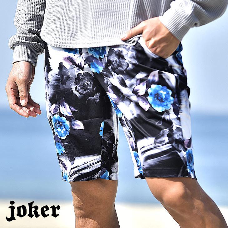 ハーフパンツ メンズ 短パン ショートパンツ ショーツ ひざ下 花柄 ボタニカル柄 フラワー柄 派手 大きいサイズ Ll Xl ブランド ブラック Joker By Evergreen 通販 Paypayモール