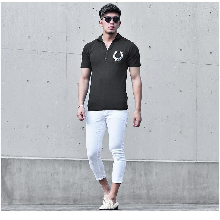 ブランド ポロシャツ メンズ 半袖 半袖ポロシャツ シャツ 白 黒 キレイ目 スタンドカラー ワイドカラー おしゃれ 大きいサイズ Ll Xl Xxl 652 Joker By Evergreen 通販 Yahoo ショッピング