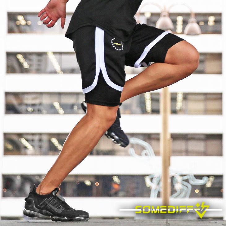 ハーフパンツ メンズ 短パン ジム トレーニングウェア ジムウェア ショーツ ショートパンツ ライン サイドライン ブラック 黒 ランニング Joker By Evergreen 通販 Paypayモール