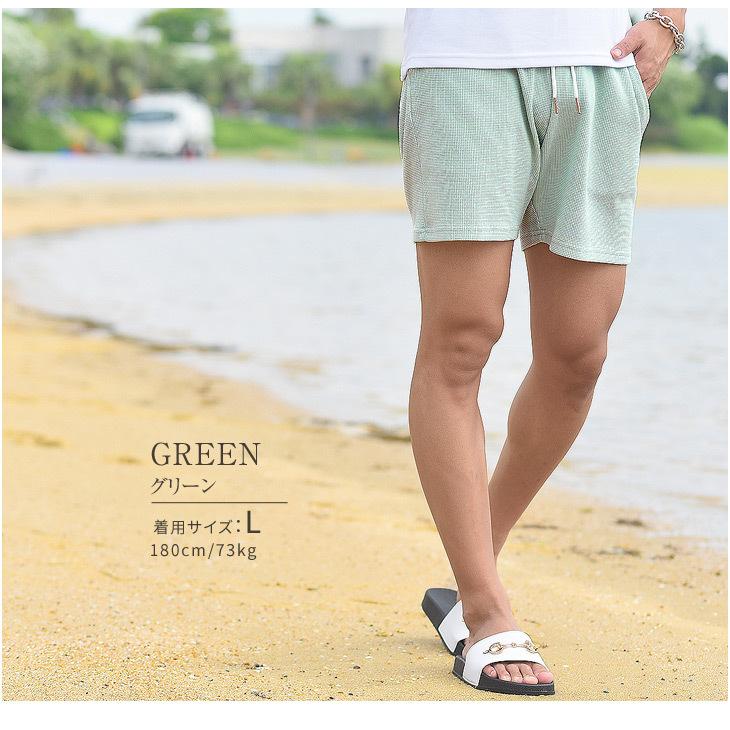 ハーフパンツ メンズ 短パン ショートパンツ ショーツ 白 黒 ホワイト ブラック スポーツ ワッフル 部屋着 細身 ひざ上 無地 ストレッチ Joker By Evergreen 通販 Yahoo ショッピング