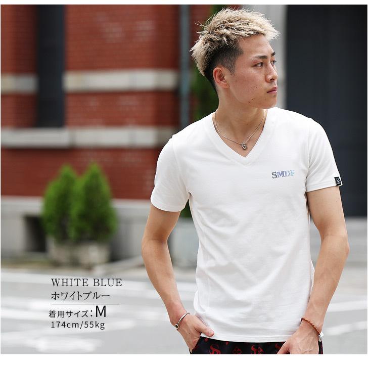 SOMEDIFF Tシャツ メンズ VネックTシャツ 半袖 ブランド
