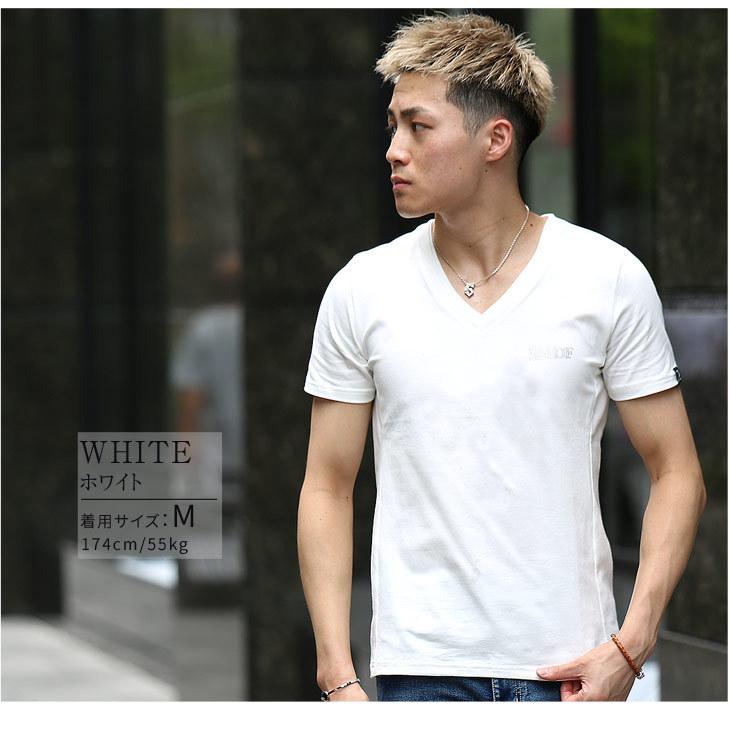 倉庫 Tシャツ メンズ Vネックtシャツ 半袖 ブランド カットソー タイト 細め ラインストーン 無地 シンプル オシャレ 大きいサイズ Ll4 400円 Aynaelda Com
