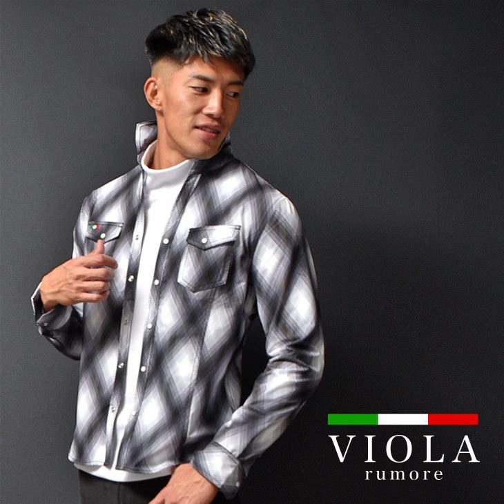 Viola Rumore ヴィオラ シャツ メンズ 長袖 ブランド ゴルフウェア 長袖シャツ チェックシャツ 長袖 ロゴ 細身 タイト マッチョ レッド 赤 ブラック 秋 Joker By Evergreen 通販 Paypayモール