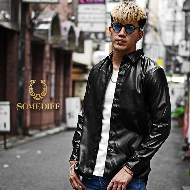 シャツ メンズ 長袖 カジュアルシャツ メンズ 長袖 長袖シャツ メンズ おしゃれ フェイク レザー シャツ メンズ ブランド 羽織 メンズ 大きいサイズ Ll Xl 無地 Joker By Evergreen 通販 Yahoo ショッピング