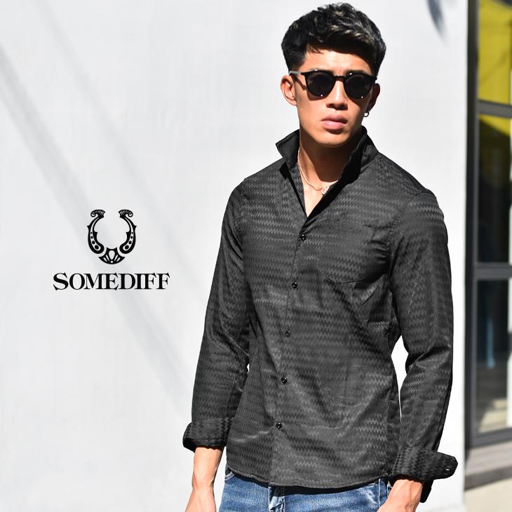 超特価sale開催 シャツ メンズ イタリアンカラーシャツ 長袖シャツ 長袖 白シャツ ホワイト ブラック 白 黒 総柄 ワイシャツ 襟 ワイヤー入り ストレッチ 春 春服7 590円 Whitesforracialequity Org