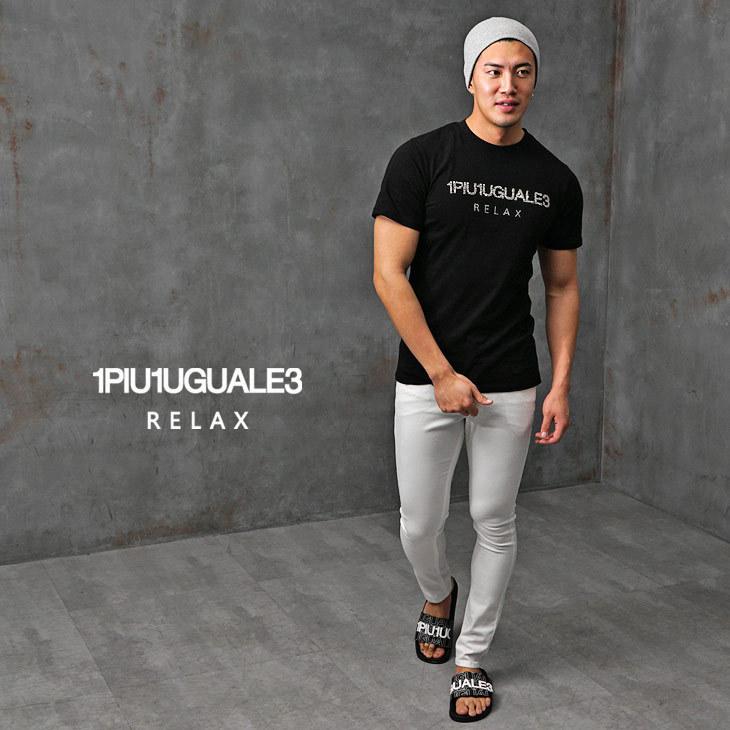 レビューを書けば送料当店負担 半袖tシャツ メンズ ブランド ロゴtシャツ ラインストーン ロゴ 白tシャツ 黒tシャツ 1piu1uguale3 Relax5 500円 Aynaelda Com