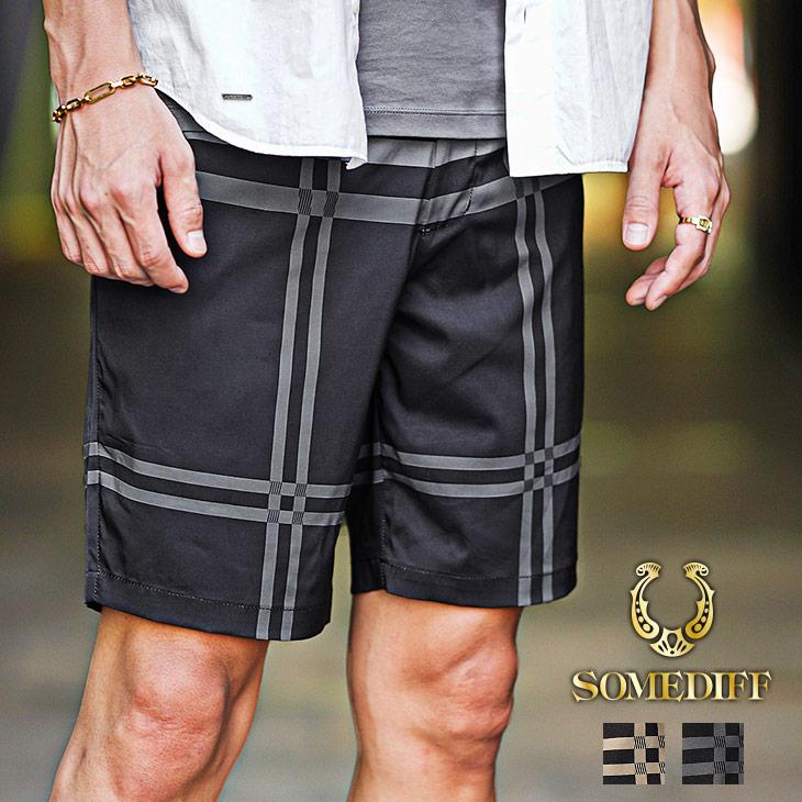 SOMEDIFF（サムディフ） ハーフパンツ メンズ 柄 短パン メンズ 膝上