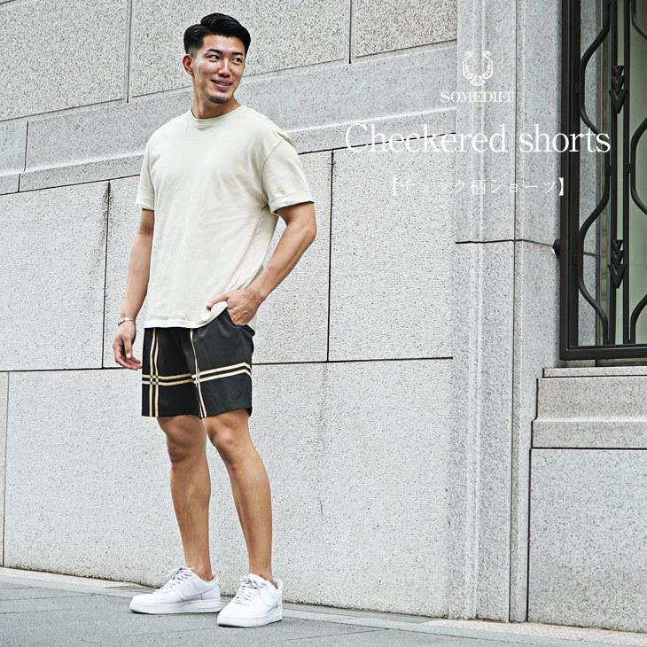 ショートパンツ メンズ 膝上 ハーフパンツ メンズ 短め 短パン メンズ 柄パンツ 半ズボン メンズ チェック柄 総柄 おしゃれ サムディフ Somediff 夏 夏服 夏物 Joker By Evergreen 通販 Yahoo ショッピング