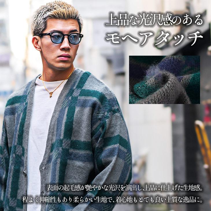 joker カーディガン メンズ チェック オーバーサイズ モヘア joker カーディガン メンズ チェック オーバーサイズ モヘア