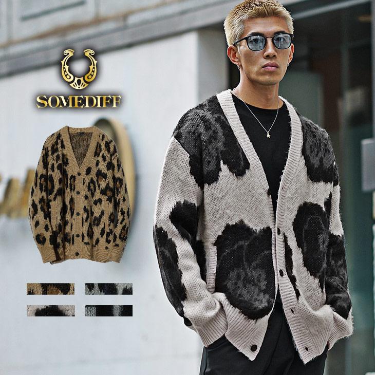 SOMEDIFF カーディガン メンズ オーバーサイズ モヘアタッチ 春 SOMEDIFF カーディガン メンズ オーバーサイズ モヘアタッチ 春