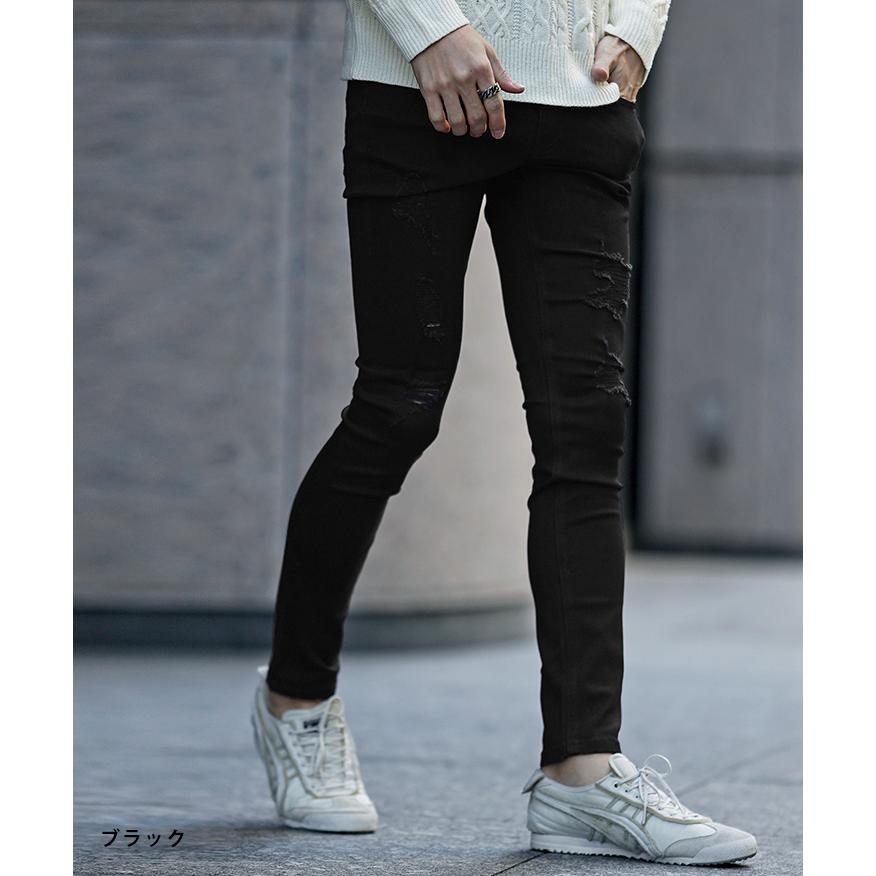 DIVINER（ディバイナー） スキニー パンツ ダメージ クラッシュ 細身