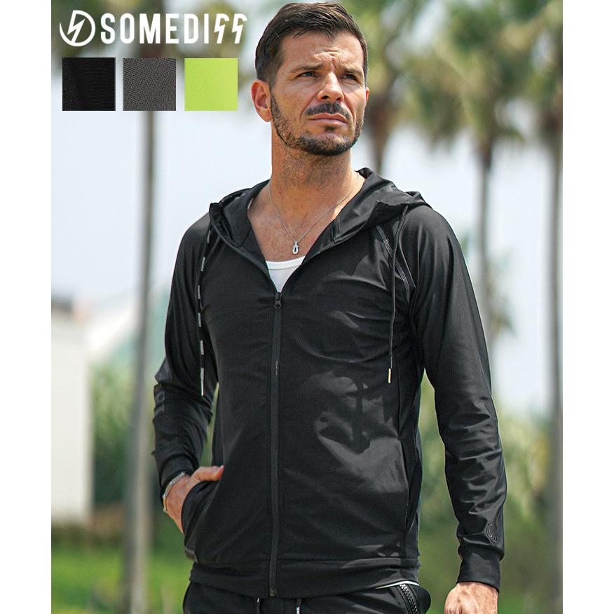 SOMEDIFF パーカー メンズ 薄手 日焼け防止 ラッシュガード スポーツ