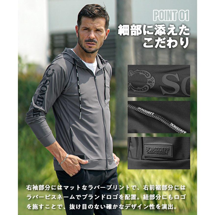 SOMEDIFF（サムディフ） パーカー メンズ 薄手 日焼け防止 ラッシュ