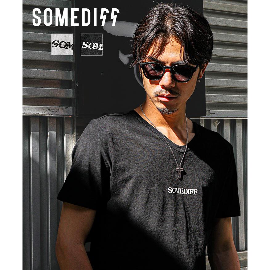 SOMEDIFF（サムディフ） Vネック Tシャツ メンズ 半袖 半袖Tシャツ