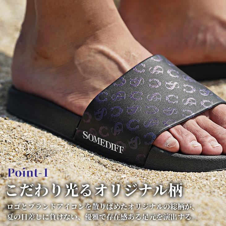 SOMEDIFF サンダル メンズ ブランド シャワーサンダル ロゴ 柄 SOMEDIFF サンダル メンズ ブランド シャワーサンダル ロゴ 柄