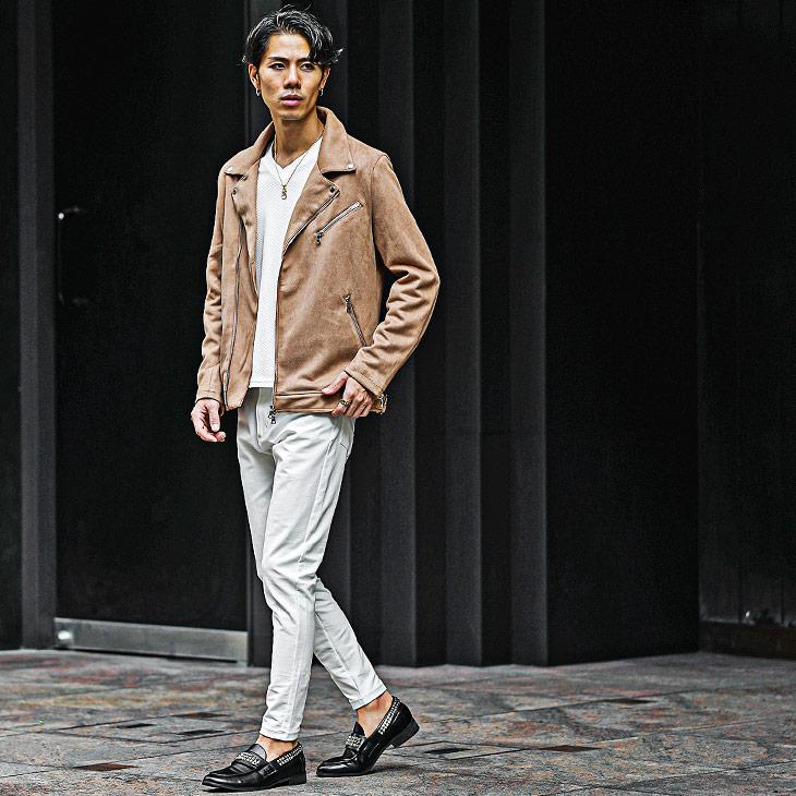 joker ライダースジャケット メンズ フェイクスエード ダブル