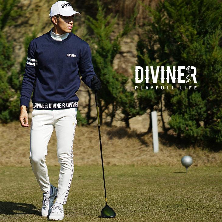 【DIVINER GOLF】ゴルフウェア メンズ トレーナー メンズ ブランド ロゴトレーナー メンズ 裾ロゴ ゴルフ 長袖 トップス おしゃれ 秋物 秋冬 ディバイナーゴルフ｜evergreen92｜05