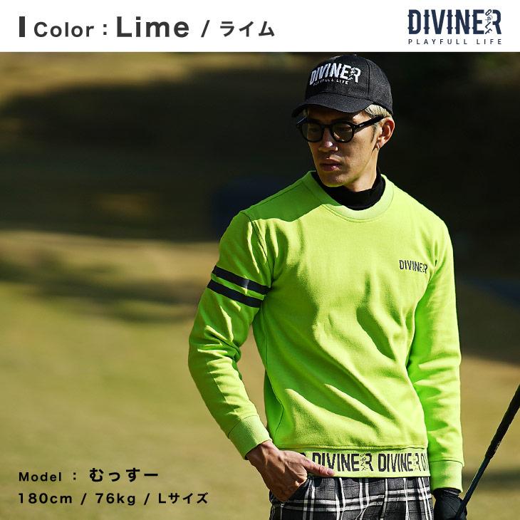 【DIVINER GOLF】ゴルフウェア メンズ トレーナー メンズ ブランド ロゴトレーナー メンズ 裾ロゴ ゴルフ 長袖 トップス おしゃれ 秋物 秋冬 ディバイナーゴルフ｜evergreen92｜06