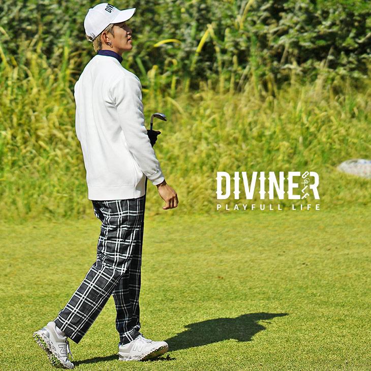 【DIVINER GOLF】ゴルフウェア メンズ ボトムス メンズ おしゃれ ブランド ゴルフパンツ メンズ 柄 ロゴ クラシック ゴルフ 秋 秋物 秋冬 ディバイナーゴルフ｜evergreen92｜05