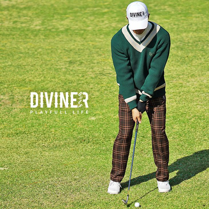 【DIVINER GOLF】ゴルフウェア メンズ ボトムス メンズ おしゃれ ブランド ゴルフパンツ メンズ 柄 ロゴ クラシック ゴルフ 秋 秋物 秋冬 ディバイナーゴルフ｜evergreen92｜07