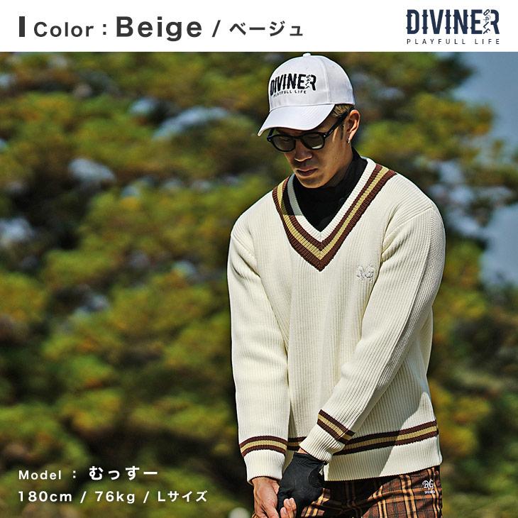 DIVINER GOLF 【DIVINER GOLF】ゴルフウェア メンズ ニット V DIVINER GOLF 【DIVINER GOLF】ゴルフウェア メンズ ニット V