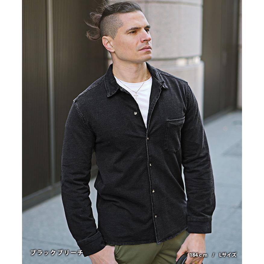 joker（ジョーカー） デニムシャツ メンズ 長袖 オープンカラーシャツ