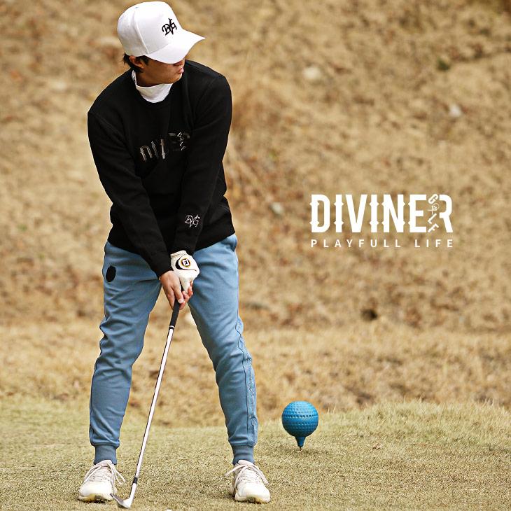 【DIVINER GOLF】ゴルフウェア メンズ ボトムス メンズ ブランド ロングパンツ ゴルフウェア メンズ 刺繍 おしゃれ ブラック ブルー 春 ディバイナーゴルフ｜evergreen92｜05