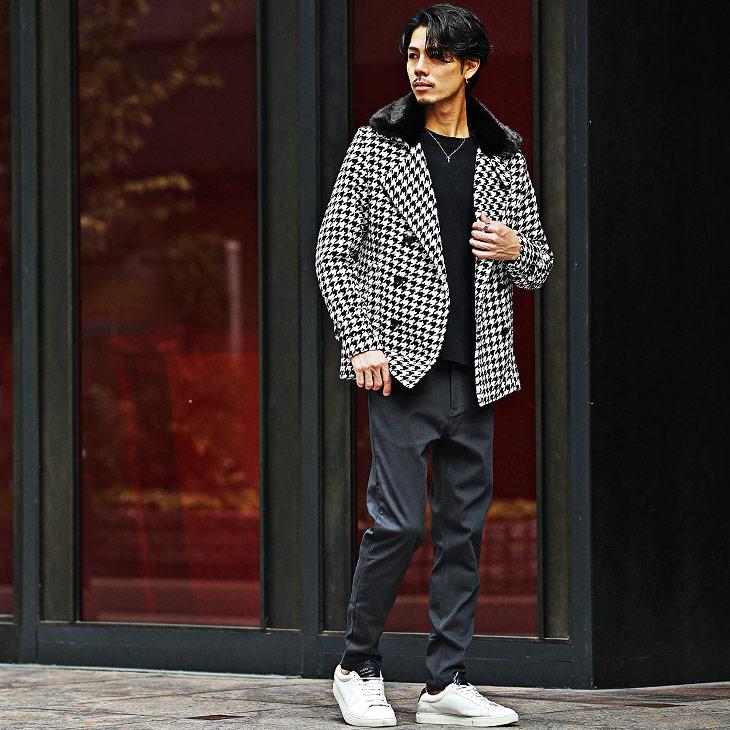 Papas ウールチェックピーコート メンズM 楽天市場】pコート（柄