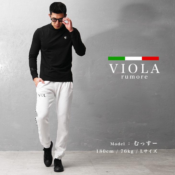 VIOLA rumore ヴィオラ 長袖Tシャツ メンズ ロゴ Tシャツ メンズ 長袖 モックネック ロンT メンズ トップス メンズ 長袖 ちょいワル お兄系 オラオラ系 Y42200｜evergreen92｜03