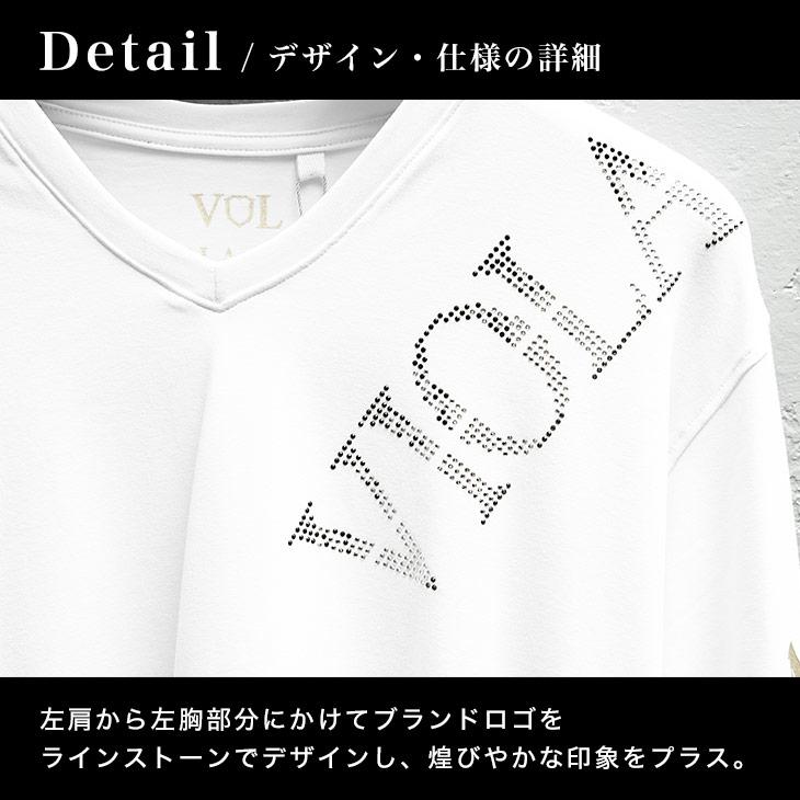 VIOLA rumore ヴィオラ 長袖Tシャツ メンズ ロゴ Tシャツ メンズ 長袖 Vネック ロンT メンズ ワンポイント 長袖 ちょいワル お兄系 オラオラ系 Y42201｜evergreen92｜06