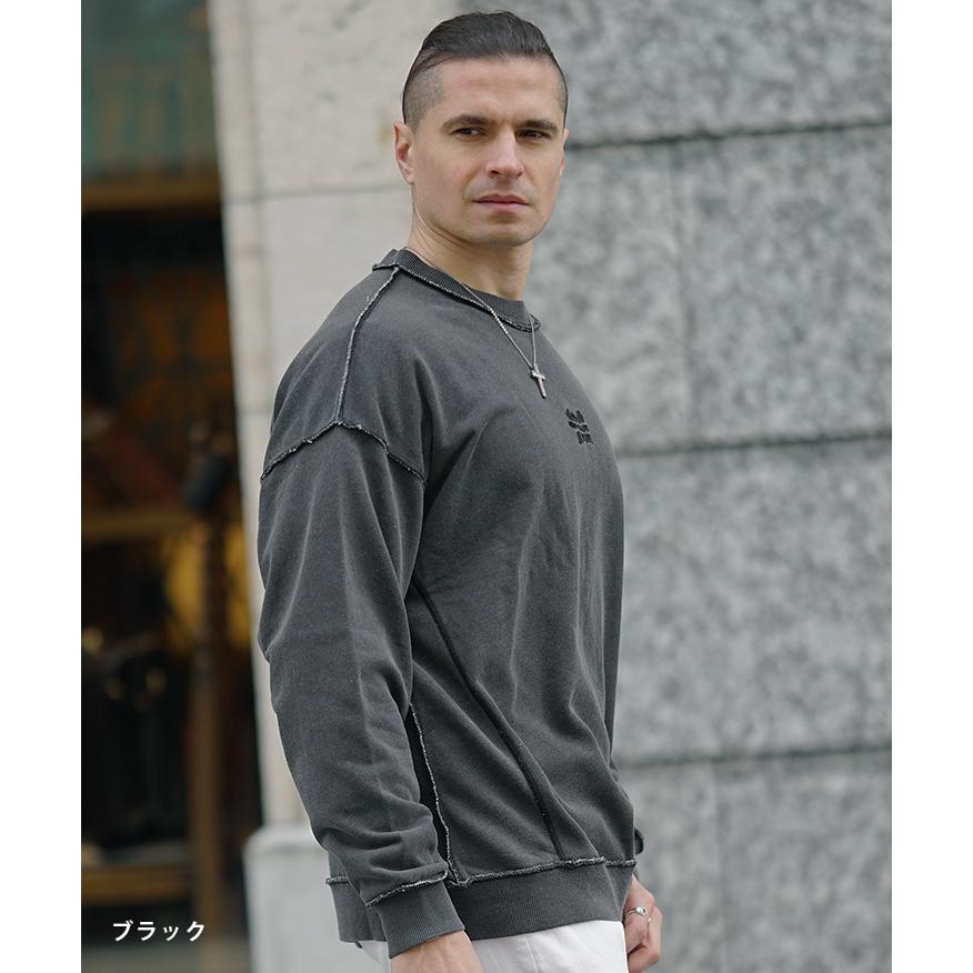 COREFIGHTER★トレーナー　スウェット　炭黒　ブラック　コットン100% joker トレーナー メンズ 大きいサイズ スウェット 長袖 デニム