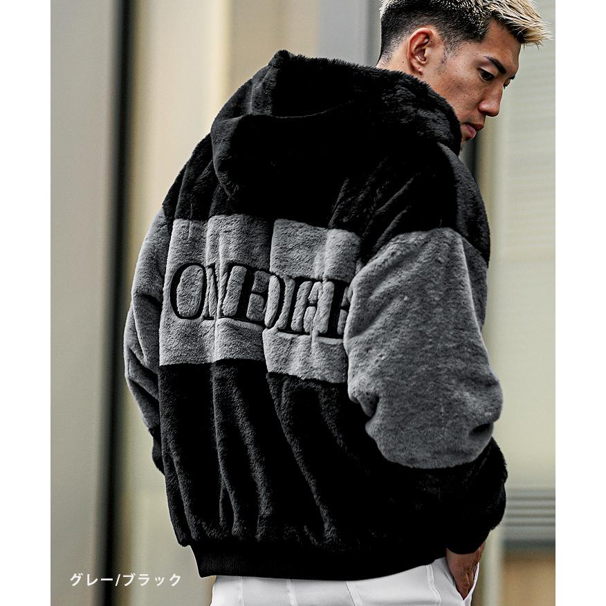 SOMEDIFF アウター メンズ ブランド ファー ブルゾン 秋冬 ボア 