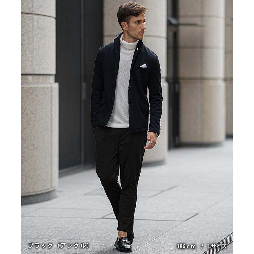 スラックス メンズ スウェット ストレッチパンツ メンズ スラックス スリムパンツ テーパードパンツ アンクル 9分丈 伸縮性 センタープレス イージーパンツ | SOMEDIFF | 16