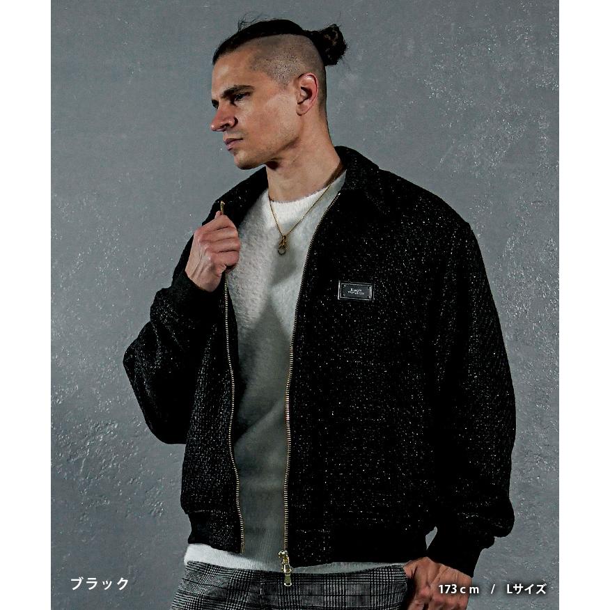 BLACK by VANQUISH ツイードジャケット メンズ ブランド ジップ BLACK by VANQUISH ツイードジャケット メンズ ブランド ジップ