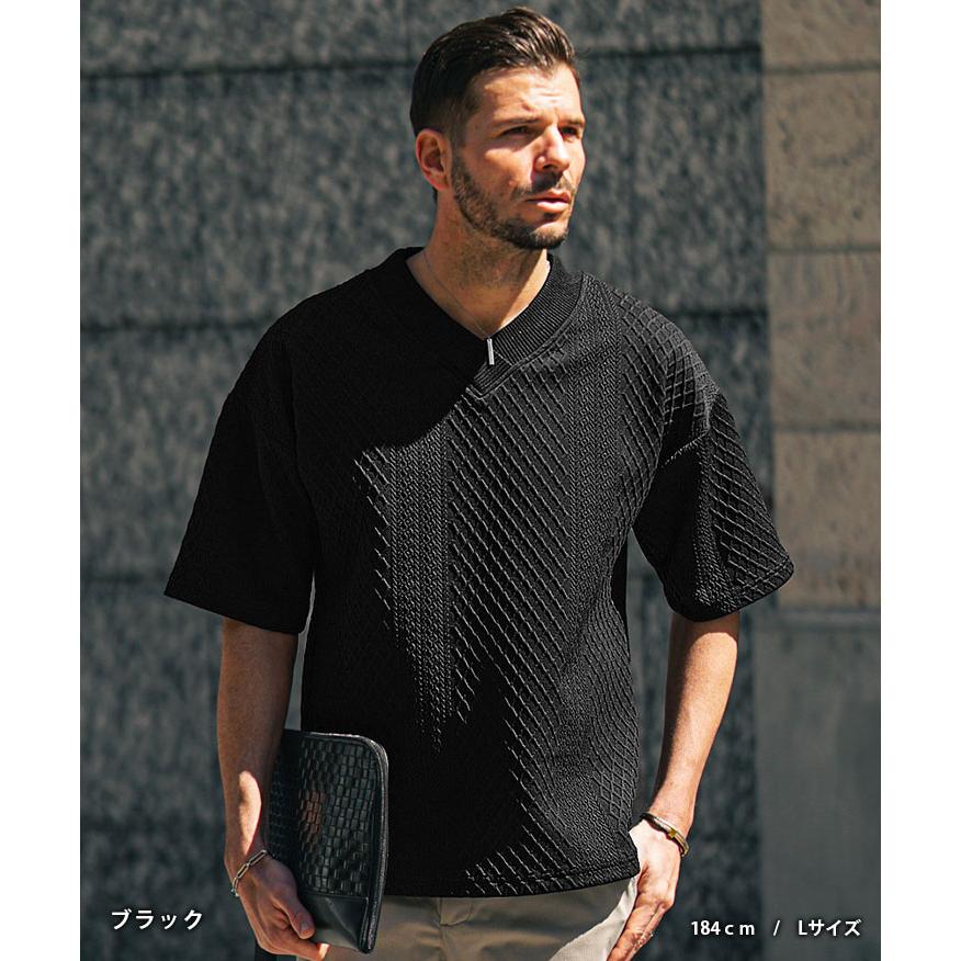 半袖L SOMEDIFF（サムディフ） Tシャツ メンズ 半袖 オーバーサイズ Vネック