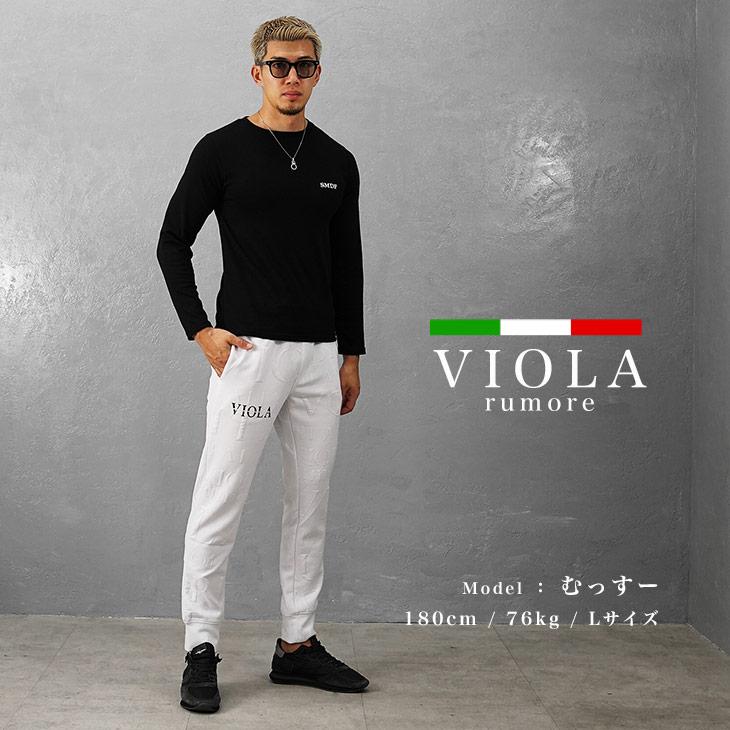 VIOLA rumore　ヴィオラ　黒　L　総柄ジャガード ５ポケットパンツ VIOLA rumore（ヴィオラ ルモーレ） ビオラ Tシャツ 長袖 Vネック 総柄