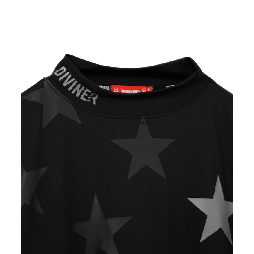 【新品未使用】メンズゴルフウェア グラフィックプリント モックネックTシャツ DIVINER GOLF（ディバイナー ゴルフ） ゴルフウェア メンズ ゴルフ