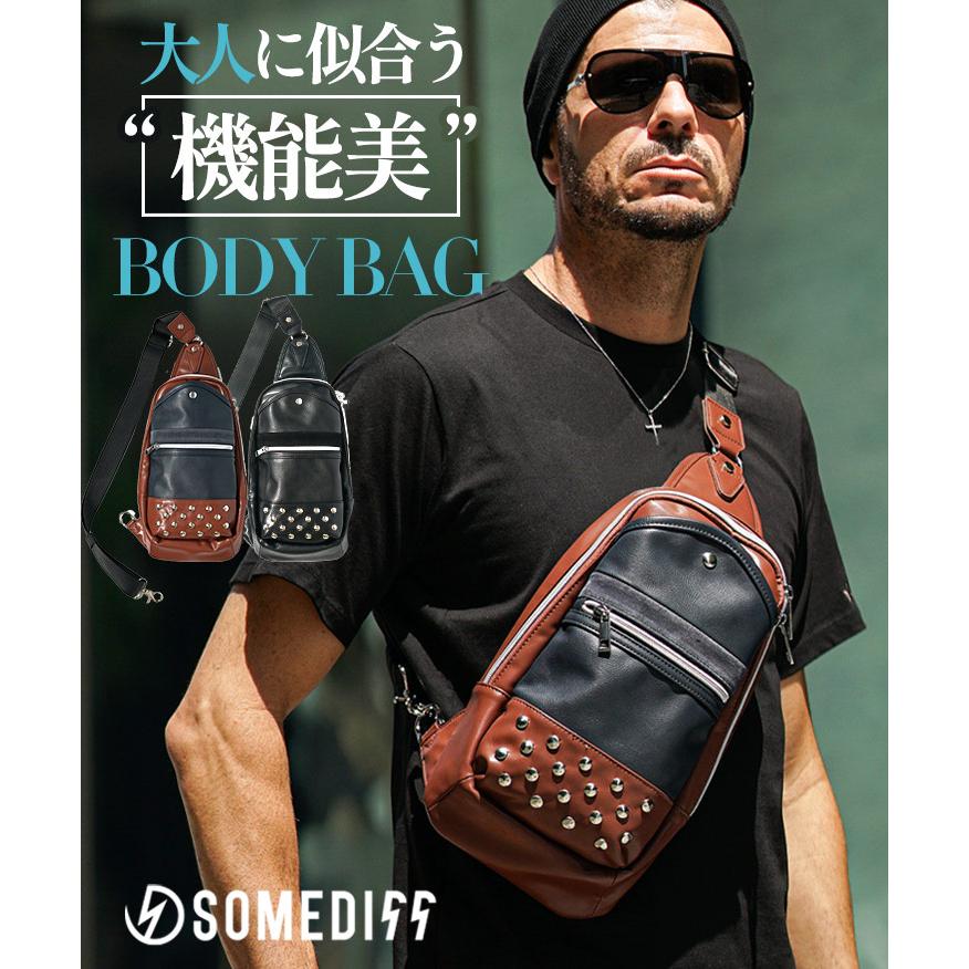 SOMEDIFF（サムディフ） ボディバッグ メンズ ブランド PU レザー
