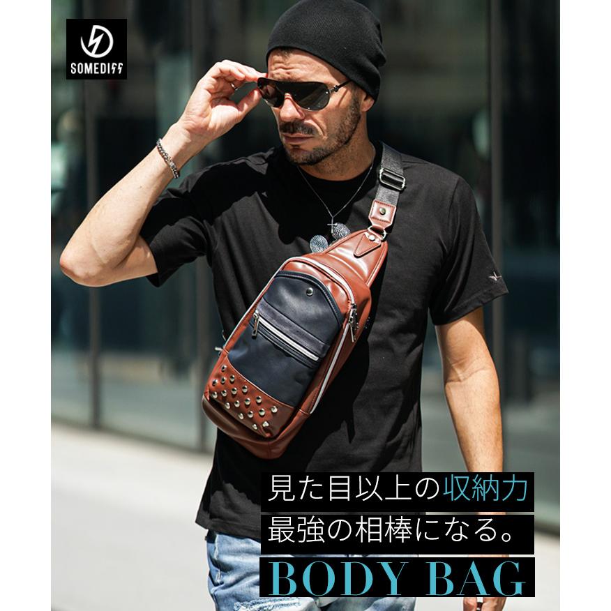 SOMEDIFF（サムディフ） ボディバッグ メンズ ブランド PU レザー