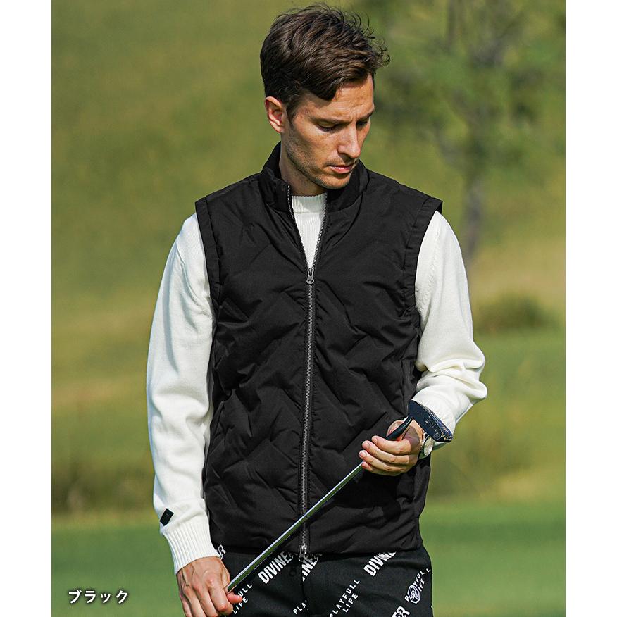 PXG ゴルフ ウェア メンズ ダウンベスト ブラック DIVINER GOLF（ディバイナー ゴルフ） 【DIVINER GOLF】 ゴルフウェア
