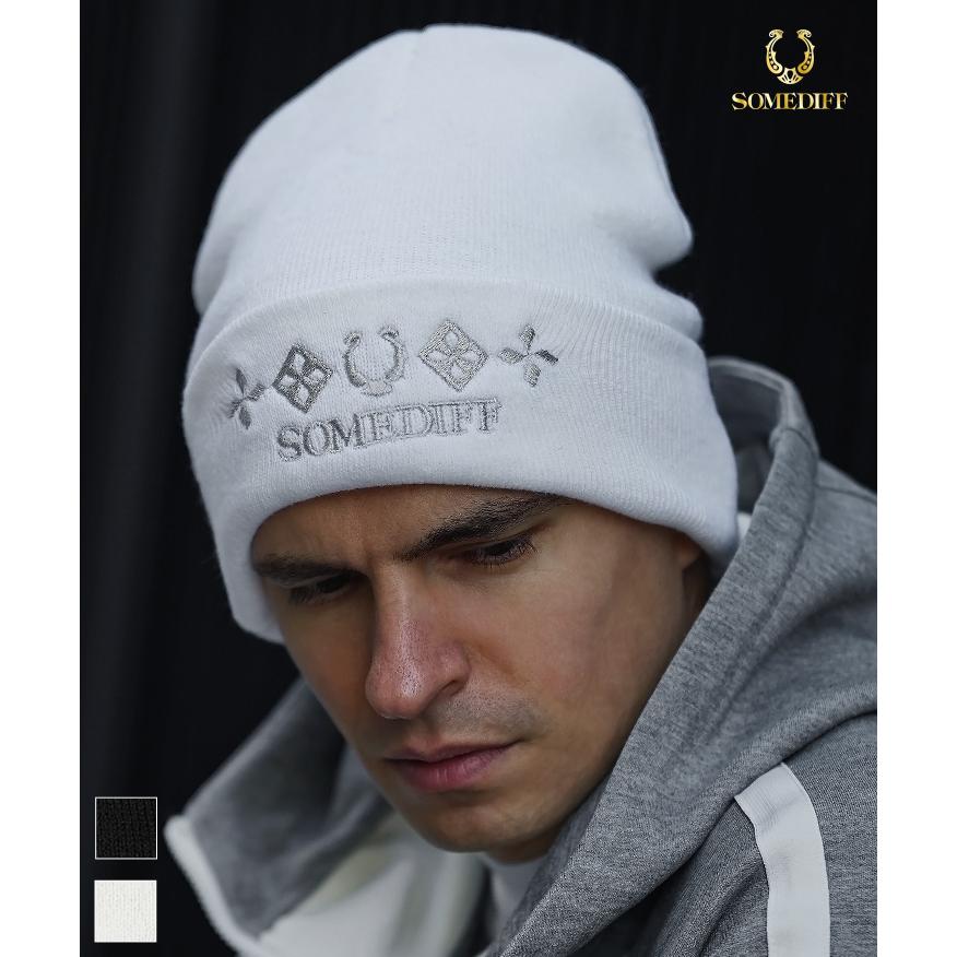 SOMEDIFF（サムディフ） ニット帽 メンズ ブランド 刺繍キャップ