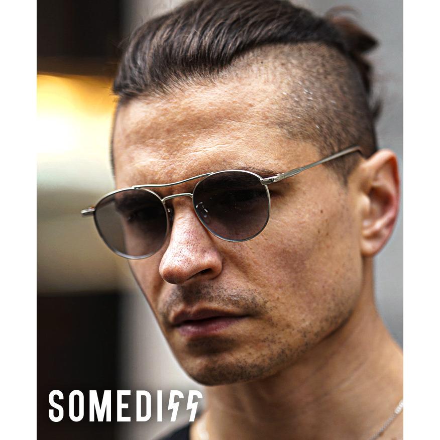 SOMEDIFF（サムディフ） サングラス メンズ 薄い色 丸メガネ グラサン