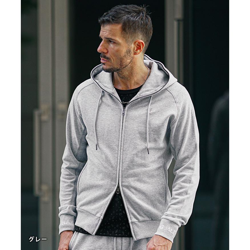 1PIU1UGUALE3 デカファスナー ラインストーン パーカー Lサイズ 1PIU1UGUALE3 RELAX - HOODIE WITH RHINESTONE CUFFS / ラインストーン