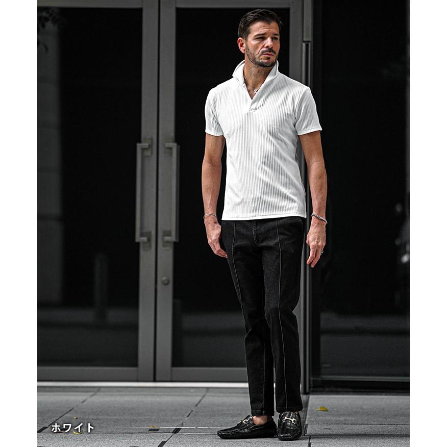 joker（ジョーカー） ポロシャツ メンズ 半袖 襟ワイヤー ストライプ