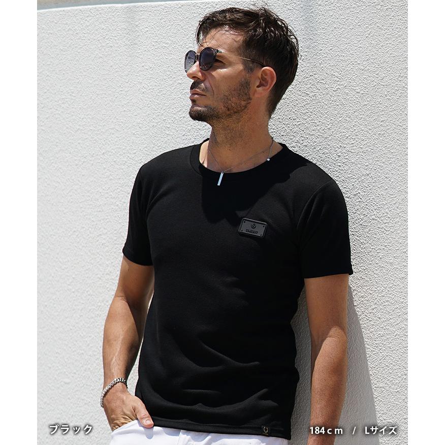 半袖 Tシャツ ブラック ホワイト Lサイズ SOMEDIFF（サムディフ） Tシャツ メンズ 半袖 ストレッチ 厚手 白T