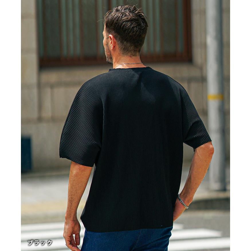 SOMEDIFF（サムディフ） プリーツ Tシャツ メンズ 半袖 オーバーサイズ