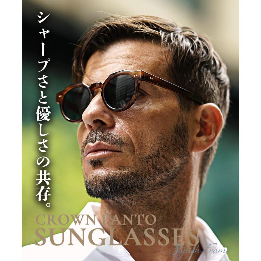 サングラス メンズ グラサン カラーレンズ ブラウン グレー 黒縁 黒ぶち 伊達メガネ クラウンパント ボストン ドライブ アウトドア ケース付き joker ジョーカー | joker | 03