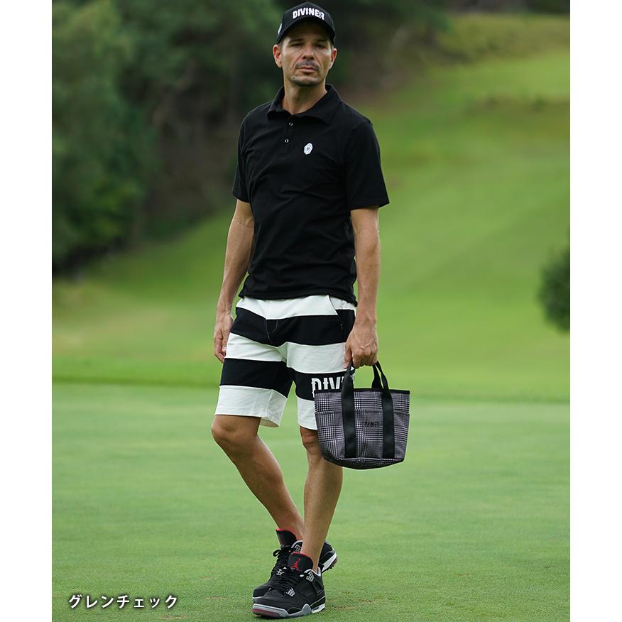 【DIVINER GOLF】 カートバッグ ゴルフ メンズ カートバック ゴルフバッグ ゴルフバック ミニトートバック チェック ミニバッグ バッグ バック カバン 鞄の画像